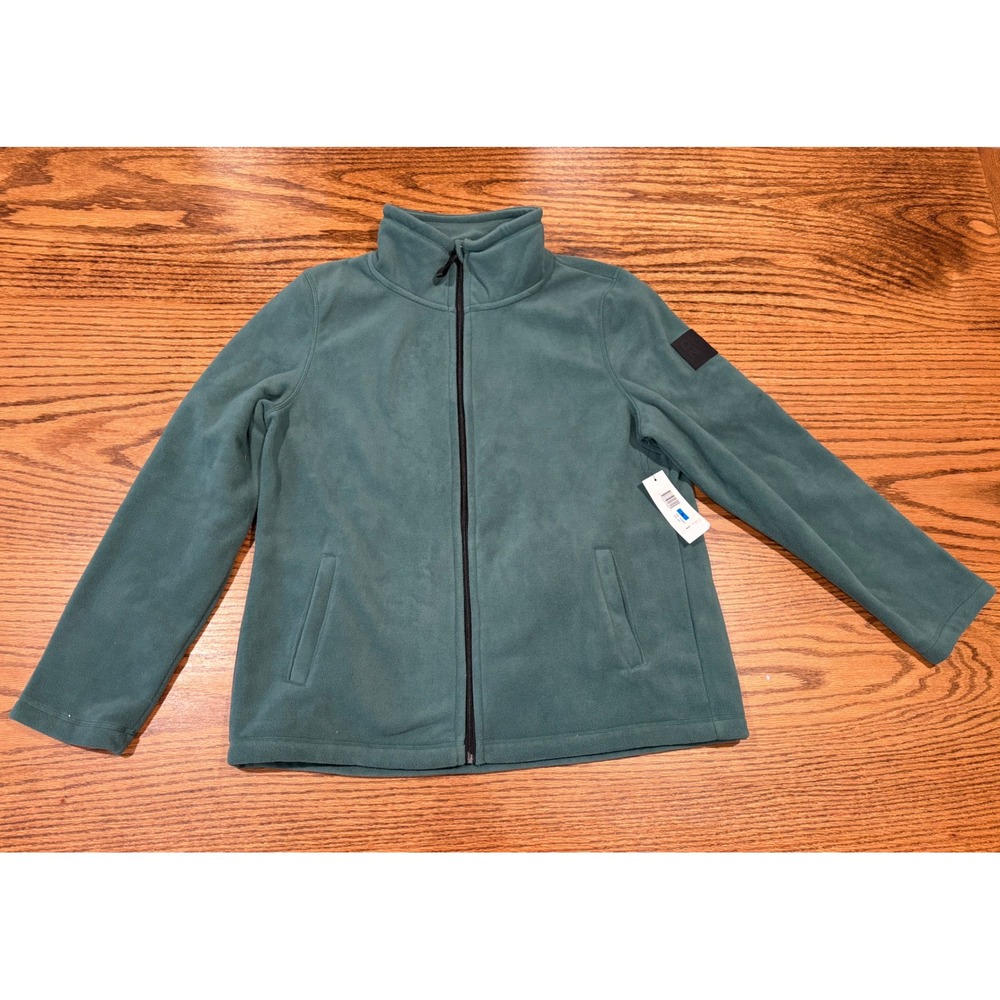 DKNY Sport Womens Full Zip Fleece Jacket Spruce Green XL DPSJ9472